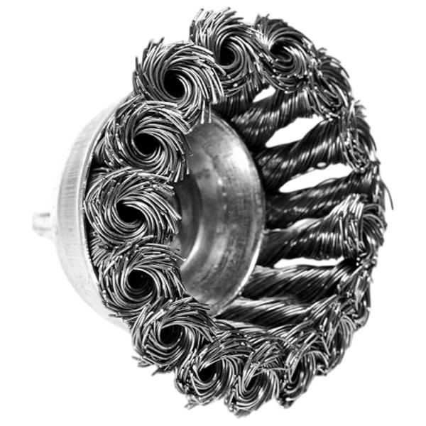 Perie cupă din sârmă răsucită S&R 136735075 75 mm photo 2