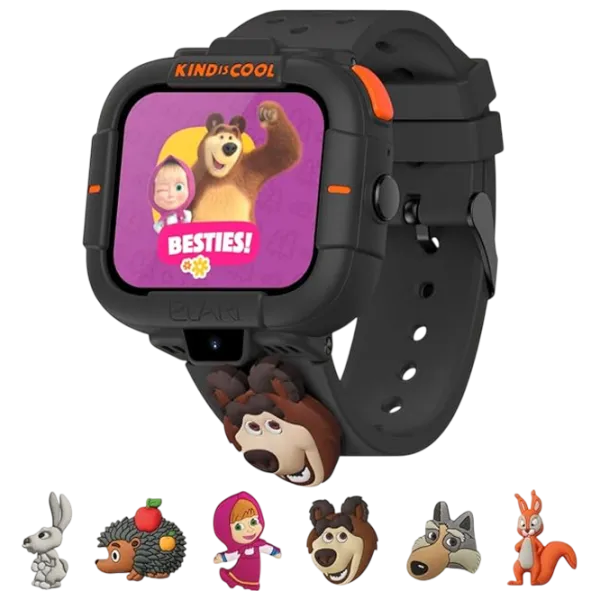 Ceas pentru copii Elari KidPhone Masha&Bear 1.76"/ Black photo 4