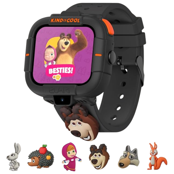 Ceas pentru copii Elari KidPhone Masha&Bear 1.76"/ Black photo 4