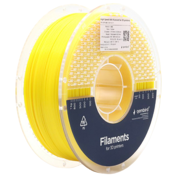 Filament Gembird 3DP-ABS1.75HY-01-Y Yellow photo 1