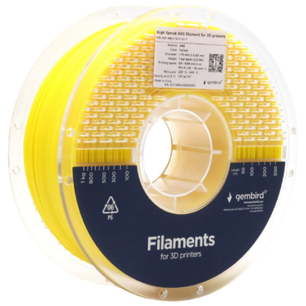 Filament Gembird 3DP-ABS1.75HY-01-Y Yellow photo 2