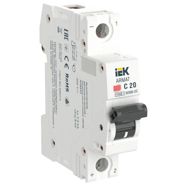 Автоматический выключатель IEK AR-M06N-1-C020DC Модульная / 20 A photo 1