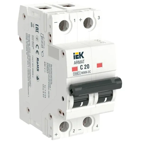 Întrerupător automat IEK AR-M06N-2-C020DC Modulară / 20 A photo 1