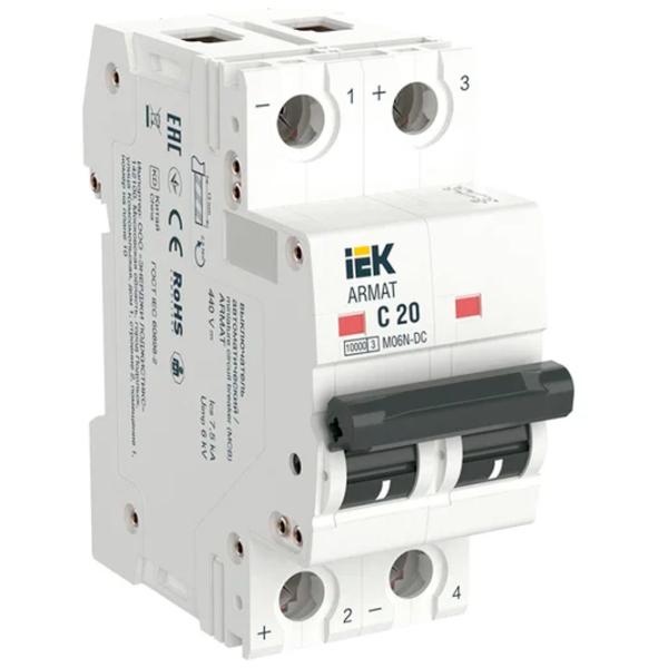 Întrerupător automat IEK AR-M06N-2-C020DC Modulară / 20 A photo 1