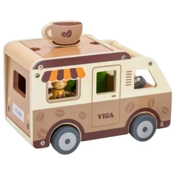 Mașină VIGA Coffee Truck 44689  / / Gray Beige photo 1 Mașină VIGA Coffee Truck 44689  / / Gray Beige photo 1
