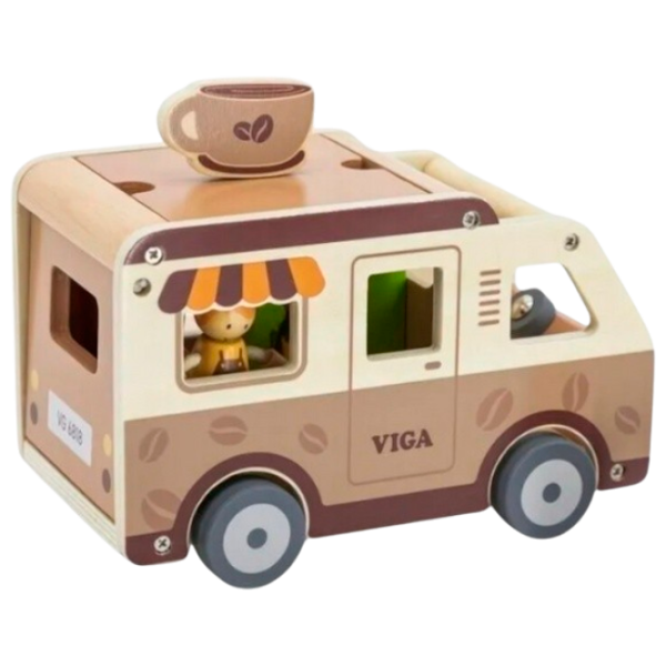 Mașină VIGA Coffee Truck 44689  / / Gray Beige photo 1 Mașină VIGA Coffee Truck 44689  / / Gray Beige photo 1