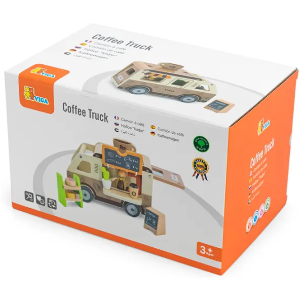 Mașină VIGA Coffee Truck 44689  / / Gray Beige photo 6 Mașină VIGA Coffee Truck 44689  / / Gray Beige photo 6