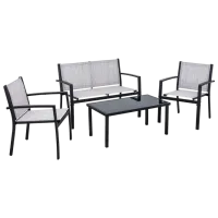 Set mobilă terasă Jumi OM-281875 Metal / Sticlă / Textil / Brown photo 2