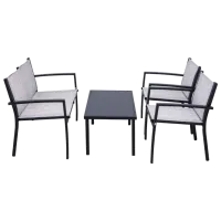 Set mobilă terasă Jumi OM-281875 Metal / Sticlă / Textil / Brown photo 3