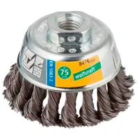 Perie cupă din sârmă răsucită Wolfcraft 8476000 75 mm