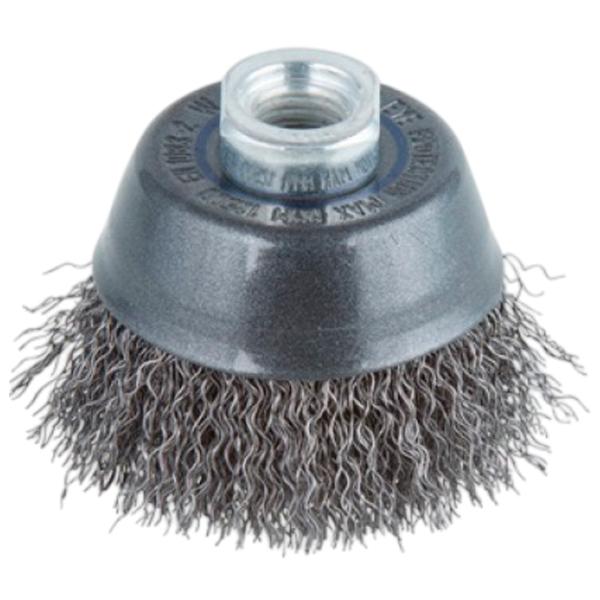 Perie cupă din sârmă ondulată Wolfcraft 2107000 70 mm photo 1 Perie cupă din sârmă ondulată Wolfcraft 2107000 70 mm photo 1