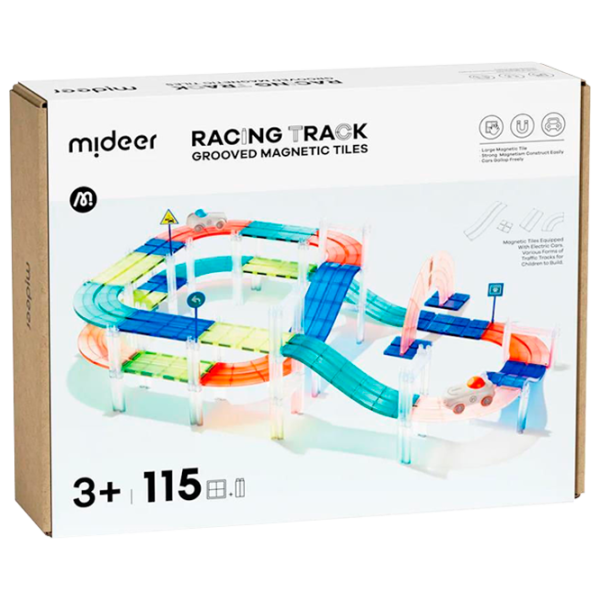 Авто-треки Mideer Grooved Magnetic Tiles MD6395  / / Разноцветный Разноцветный photo 1