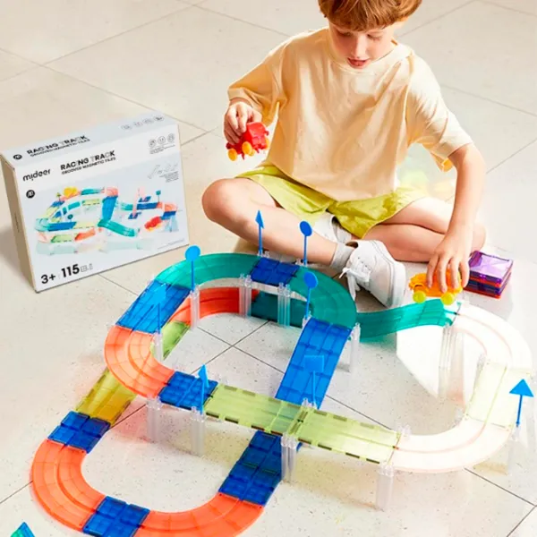 Авто-треки Mideer Grooved Magnetic Tiles MD6395  / / Разноцветный Разноцветный photo 4