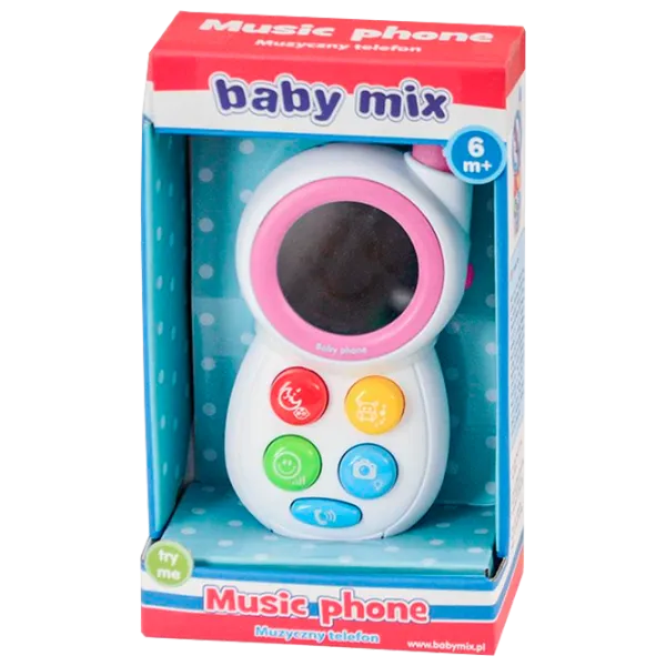 Jucărie interactivă Alexis Baby Mix Music Phone HS-0513 6 luni / White Pink photo 1