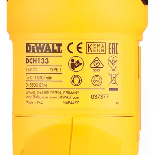 Ciocan rotopercutor Dewalt DCH133NT  / Yellow photo 8