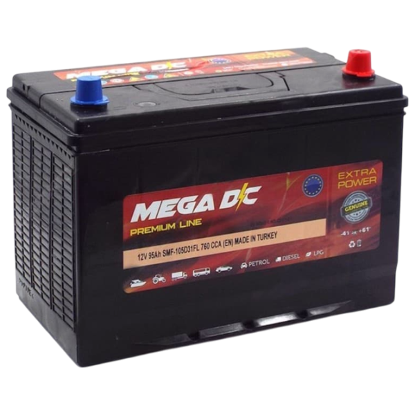 Авто аккумулятор Mega DC Japan 760A / 95 Ач  photo 1