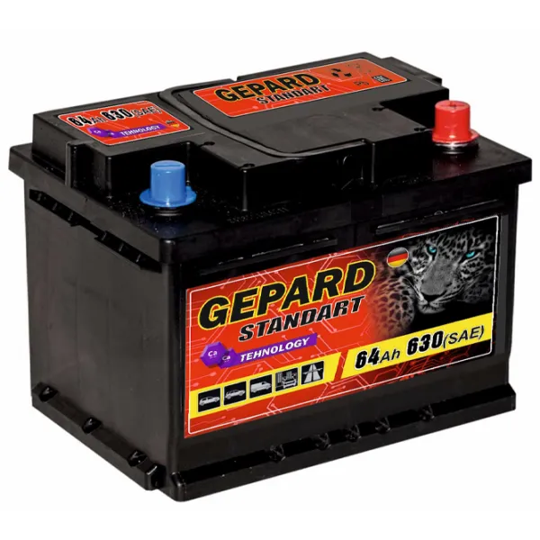 Авто аккумулятор Gepard Standart 630A / 64 Ah  photo 1