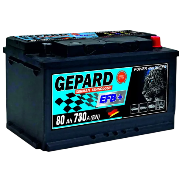 Авто аккумулятор Gepard EFB START STOP 730A / 80 Ач  photo 1