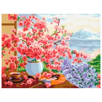 Pictură pe numere BrushMe Natură statică în stil japonez RBS51595FC 40 x 30 cm / Orizontală