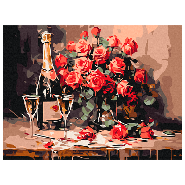 Pictură pe numere BrushMe Șampanie pentru doi RBS53882FC 40 x 30 cm / Orizontală photo 1 Pictură pe numere BrushMe Șampanie pentru doi RBS53882FC 40 x 30 cm / Orizontală photo 1