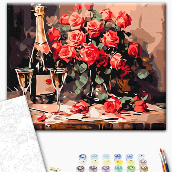 Pictură pe numere BrushMe Șampanie pentru doi RBS53882FC 40 x 30 cm / Orizontală photo 2 Pictură pe numere BrushMe Șampanie pentru doi RBS53882FC 40 x 30 cm / Orizontală photo 2