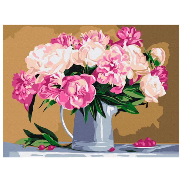 Pictură pe numere BrushMe Natură statică cu bujori RBS29775FC 40 x 30 cm / Orizontală photo 1 Pictură pe numere BrushMe Natură statică cu bujori RBS29775FC 40 x 30 cm / Orizontală photo 1