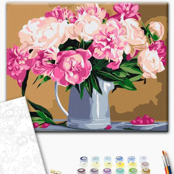 Pictură pe numere BrushMe Natură statică cu bujori RBS29775FC 40 x 30 cm / Orizontală photo 3 Pictură pe numere BrushMe Natură statică cu bujori RBS29775FC 40 x 30 cm / Orizontală photo 3