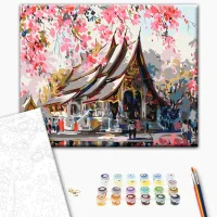 Pictură pe numere BrushMe Templu thailandez RBS3259FC 40 x 30 cm / Orizontală photo 3