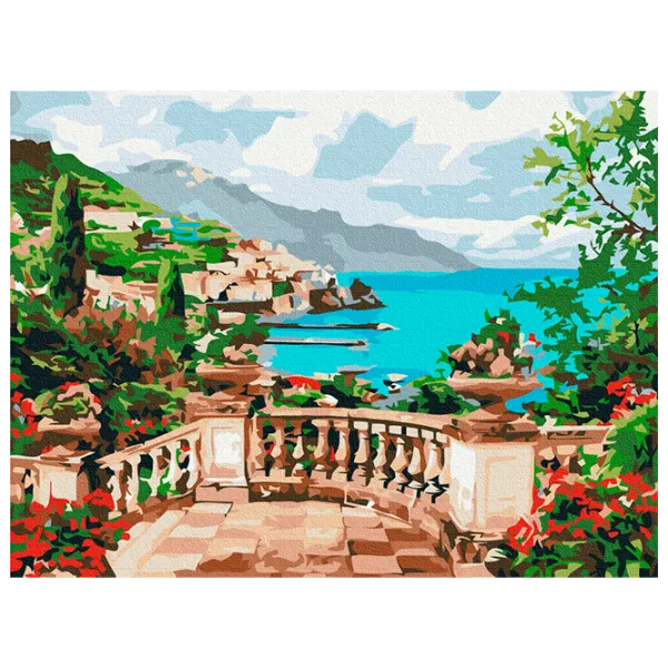 Pictură pe numere BrushMe Vedere spre mare RBS53740FC 40 x 30 cm / Orizontală photo 1 Pictură pe numere BrushMe Vedere spre mare RBS53740FC 40 x 30 cm / Orizontală photo 1
