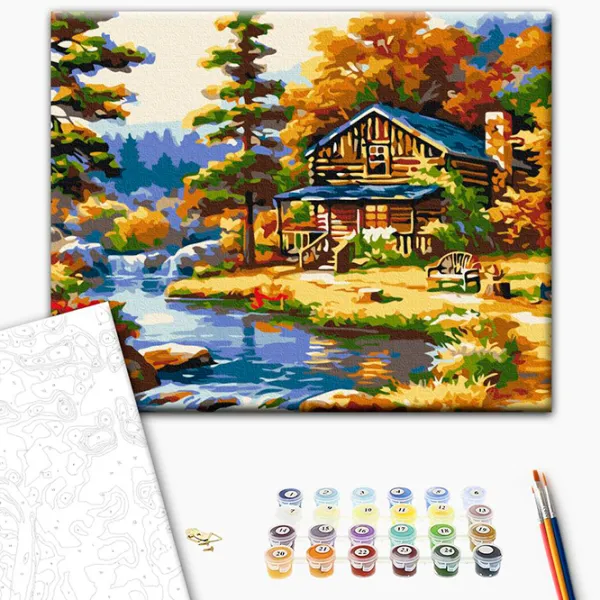 Pictură pe numere BrushMe Casa de lângă lac RBS51963FC 40 x 30 cm / Orizontală photo 7 Pictură pe numere BrushMe Casa de lângă lac RBS51963FC 40 x 30 cm / Orizontală photo 7