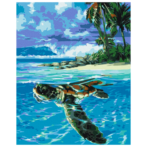 Pictură pe numere BrushMe Țestoasa tropicală BS51422FC 50 x 40 cm / Verticală photo 1 Pictură pe numere BrushMe Țestoasa tropicală BS51422FC 50 x 40 cm / Verticală photo 1