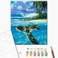 Картина по номерам BrushMe Тропическая черепаха BS51422FC 50 x 40 см / Вертикальная photo 2