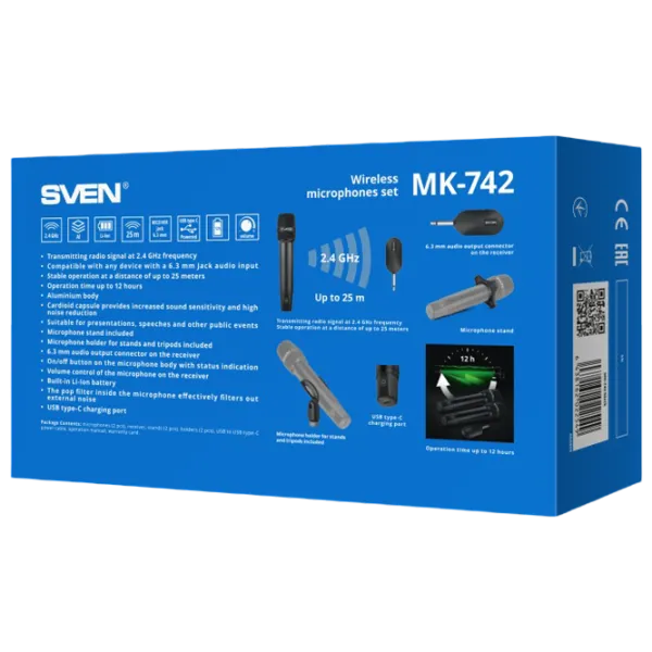 Microfon Sven MK-742 Black photo 9