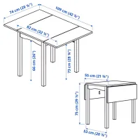 Кухонный стол cкладнои Ikea Hauga ДСП/ Белый photo 7