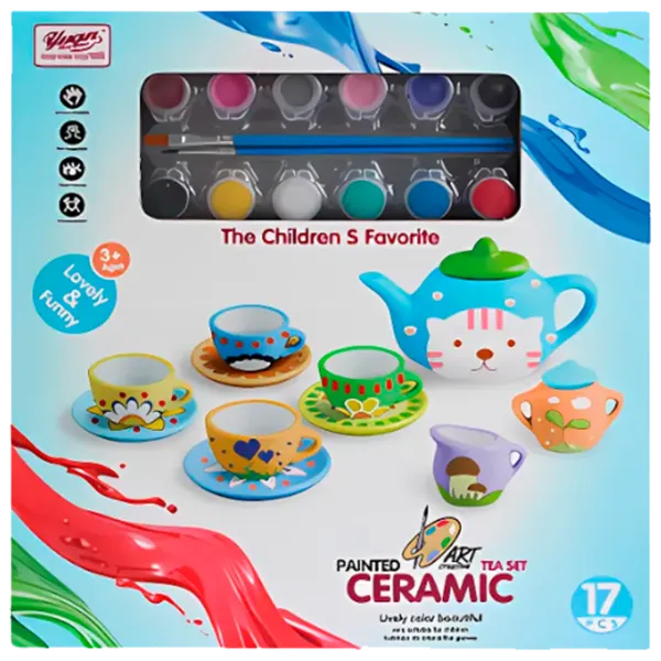 Set de creație Essa Toys Painted Art Tea set 555-DIY001 3+ / Multicolor Multicolor photo 1