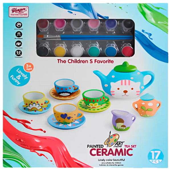 Set de creație Essa Toys Painted Art Tea set 555-DIY001 3+ / Multicolor Multicolor photo 1