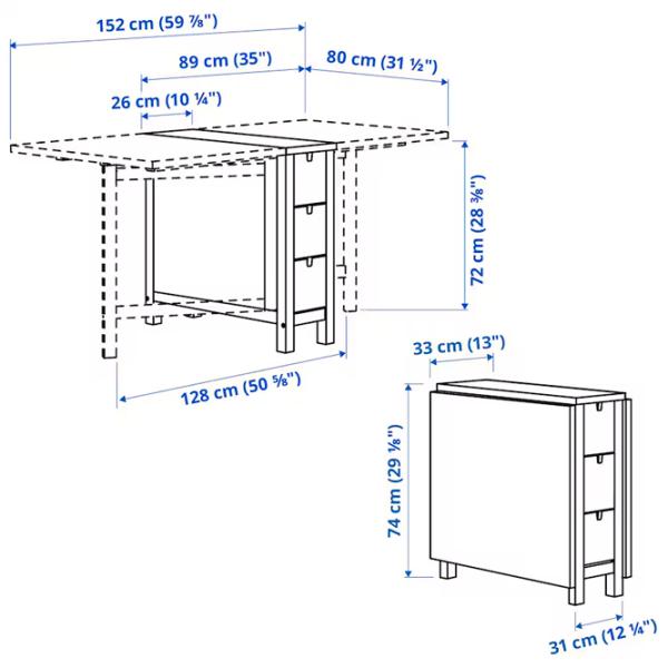 Masă de bucătărie extensibilă Ikea Norden PAL/ Stejar Sonoma photo 6