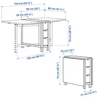 Кухонный стол раскладной Ikea Norden ДСП/ Дуб Сонома photo 6