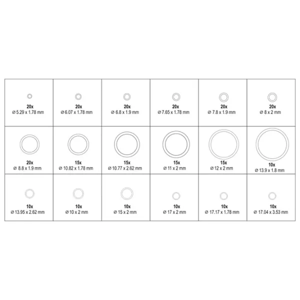 Inele Yato YT-06879 Cauciuc / Cantitatea în set - 270  photo 2