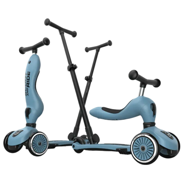 Trotinetă pentru copii cu trei roți Scoot and Ride Highwaykick 1 Push and Go () 50 kg/ Blue photo 3