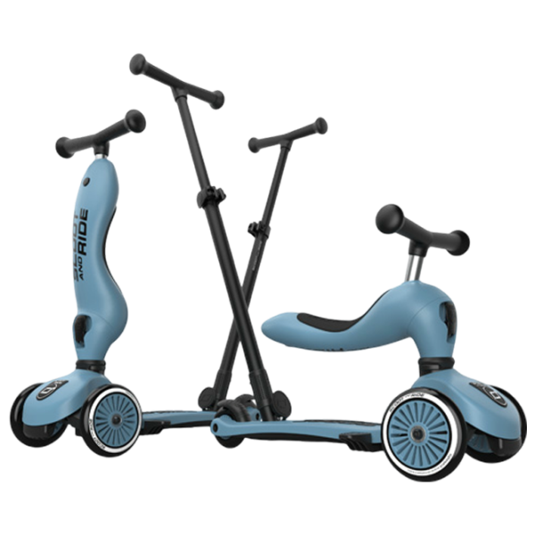 Trotinetă pentru copii cu trei roți Scoot and Ride Highwaykick 1 Push and Go () 50 kg/ Blue photo 3
