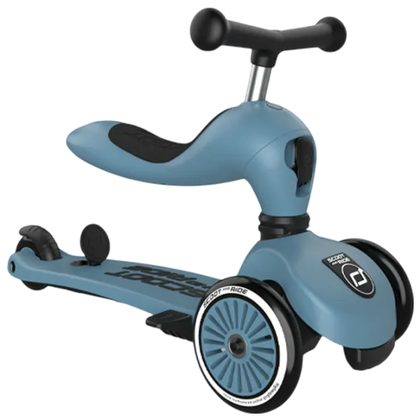 Trotinetă pentru copii cu trei roți Scoot and Ride Highwaykick 1 Push and Go () 50 kg/ Blue photo 7