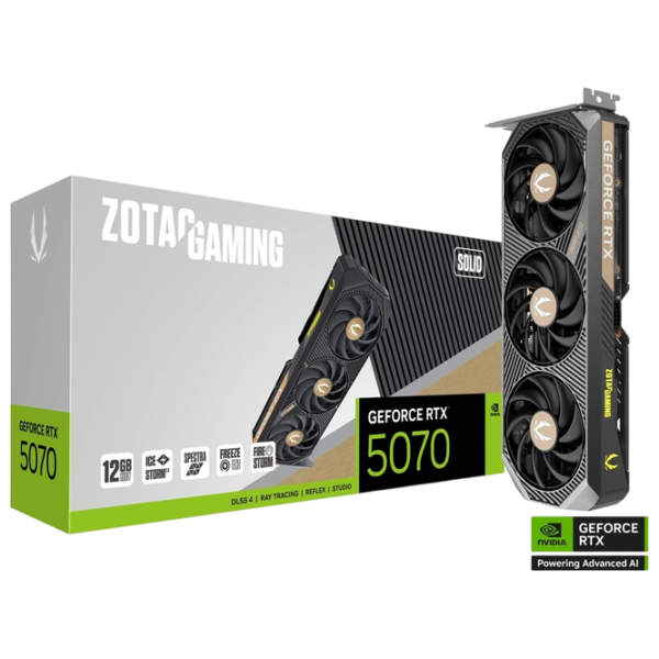 Placă video Zotac GeForce RTX 5070 GAMING SOLID PCI Express x16 5.0 / 12 GB photo 6