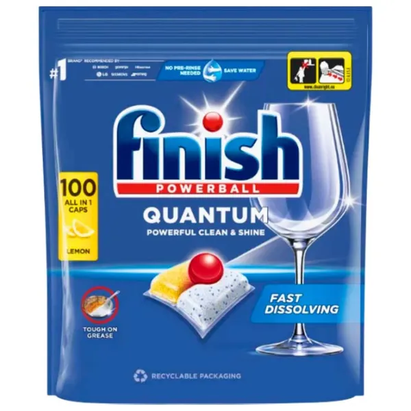 Capsule FINISH Quantum Lemon comprimate / pentru îndepartarea murdăriei photo 1