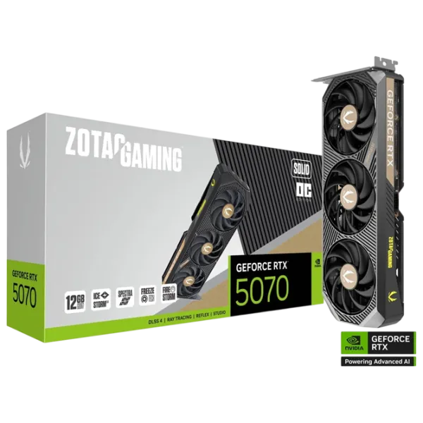 Placă video Zotac GeForce RTX 5070 GAMING SOLID OC PCI Express x16 5.0 / 12 GB photo 6