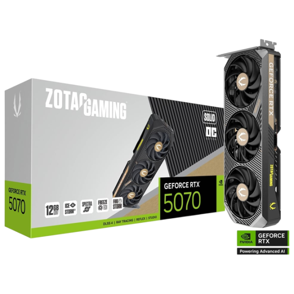 Placă video Zotac GeForce RTX 5070 GAMING SOLID OC PCI Express x16 5.0 / 12 GB photo 6