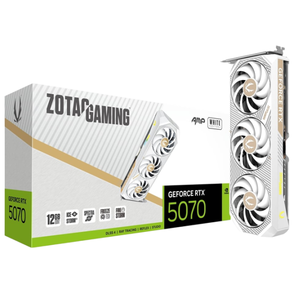 Placă video Zotac GeForce RTX 5070 GAMING AMP White Edition PCI Express x16 5.0 / 12 GB photo 6