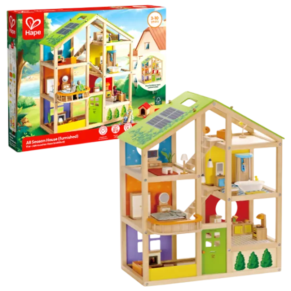 Căsuță pentru păpuși Hape All Season House E3401 accesorii pentru păpuși / 3+ photo 1 Căsuță pentru păpuși Hape All Season House E3401 accesorii pentru păpuși / 3+ photo 1
