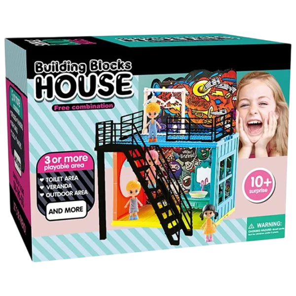 Căsuță pentru păpuși Essa Toys Building Blocks House 2101-D accesorii pentru păpuși / 10+ photo 1