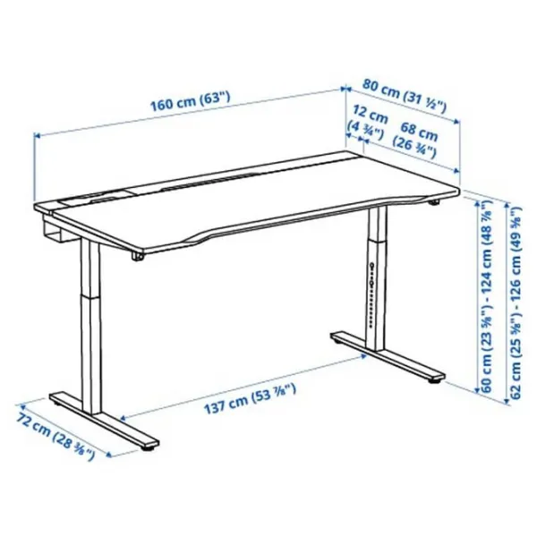 Masă gaming Ikea Utmaning MDF / Black photo 3